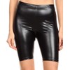 Sakkas Women's Shiny Metallic Bike Shorts Stretchy Unisex, black