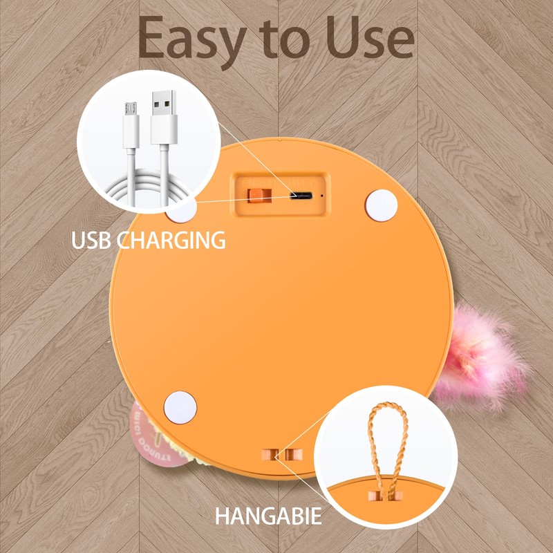 Migipaws Interactive Cat Toys, Automatic Frenzy Donut cat Toy with