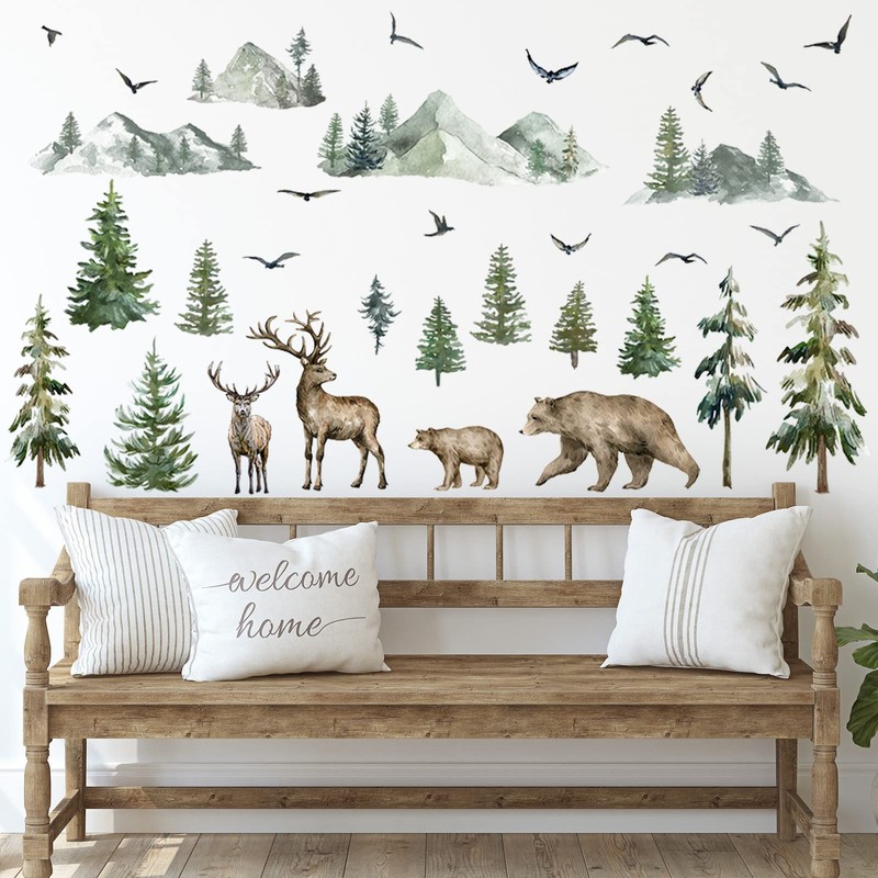 Mountain Wall Decals Large Pine Tree Wall Decals Peel and