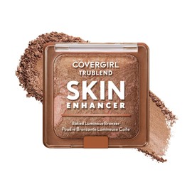 COVERGIRL TruBlend Skin Enhancer Baked Luminous Bronzer, with Hyaluronic Acid & White Rose Extract, Blends Seamlessly - 310 Toasted Butterscotch (Light Medium Bronze with Rose Gold Swirls)