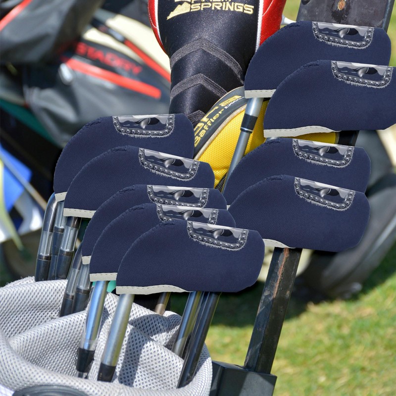 10Pcs Golf Covers Golf Wedge Headcovers Golf Club with See