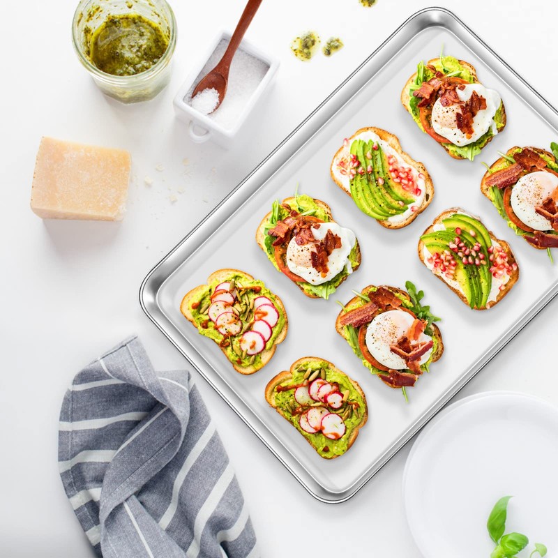 Deedro Baking Sheet with Rack Set [2 Sheets + 2