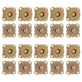 HappyHome 10 Pairs Magnetic Buttons Sew on Type Magnetic Buttons Antique Gold Fasteners DIY Craft (14mm)