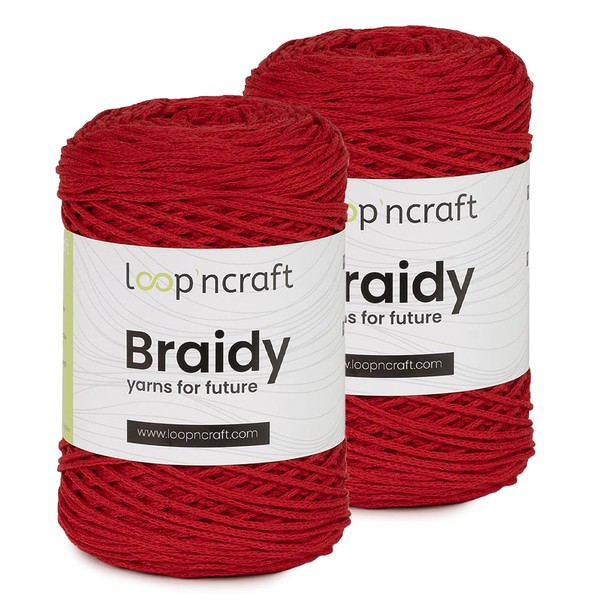 Loopncraft Macrame Yarn, Set of 2, Red, 2 x 2