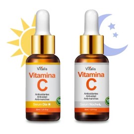 Kit Serum Vitamina C Día + Serum Noche Antimanchas Antiedad
