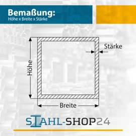 Stahl-Shop24 - Stainless Steel Square Tube V2A Hollow Profile Welded Polished Construction Tube Square Tube for Constructions Material 1.4301, Length: 2000 mm, Dimensions: 25 x 25 x 2 mm