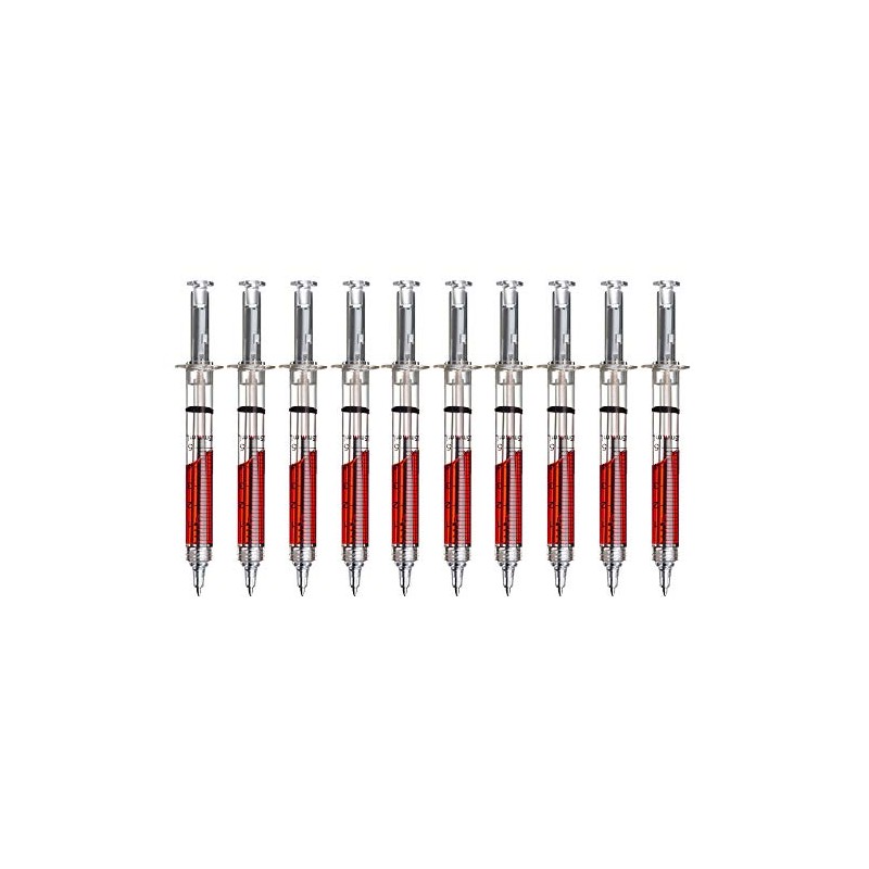 noTrash2003 Set of 10 Ballpoint Pens in Syringe Shape Various