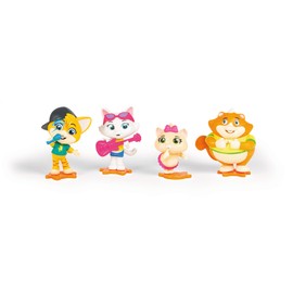 Smoby - 44 cat figures set with Lampo, Pilou, Milady and Metti, original toy figures from the series, for children aged 3 and over