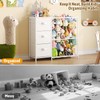Metal Stuffed Animal Storage Organizer with 3 Fabric Drawers, 28"