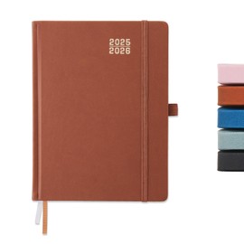 Heture Academic Planner 2025-2026 , Monthly and Weekly Calendar Planner, Jul 2025 - Jun 2026 Planner For Women & Men, A5 (6.5" x 8.5"), Teacher Student Planning Book with Tabs, Ideal for Office School - (Brown 1 Pack）