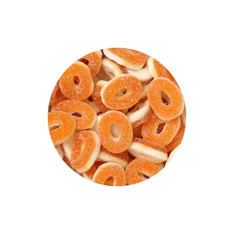 Peach Rings, 1 Pound Gummy Peach Rings Candy Bag, Peach
