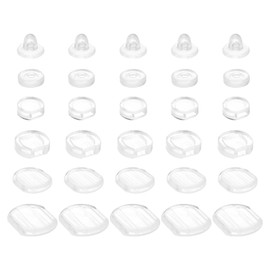uxcell Earring Pads, 36pcs 6 Styles - Silicone Clip-on Earring Backs, Comfort Earrings Cushions Replacements (Clear)