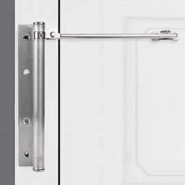 Automatic Door Closer for Entryways - Armless Replacement for Emergency Exits Silver