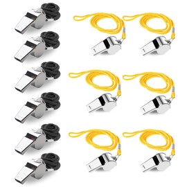 NEUSID Pack of 12 Stainless Steel Whistle, Referee Whistle with Lanyard Whistle Sports Metal Referee Whistle Children's Sports Whistle for School Sports, Football, Dog Training
