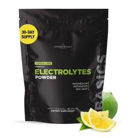 Livingood Daily Electrolytes Powder, Electrolytes Hydration Drink Mix with Vitamin C, Magnesium, Taurine & Sea Salt, Electrolyte Supplement for Energy & Hydration, Keto, Berry Frost Flavor, 30 Srvgs