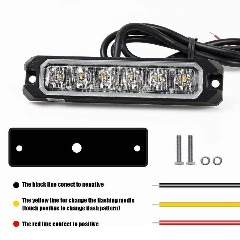 FXC 2pack 6-LED Strobe Light Purple Waterproof Emergency Beacon Flash