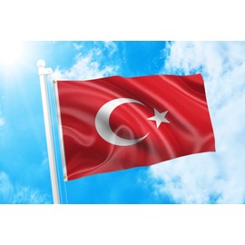 DMSE Republic of Turkey Turkish Türk bayrağı Flag 2X3 Ft Foot 100% Polyester 100D Flag UV Resistant