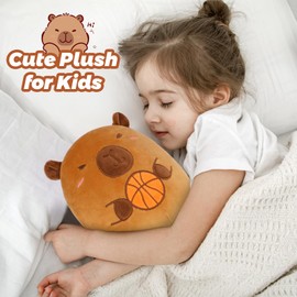 LSYDCARM Capybara Stuffed Animal, 8inch Cute Basketball Capybara Plushies for Kids Soft Plush Pillow, Kawaii Capibaras Peluches Cuddly Sleeping Pillow Birthday Gifts for Boys and Girls,