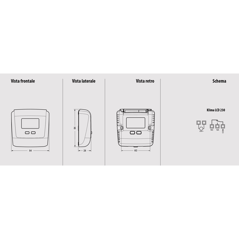 Klima LCD Wall Thermostat 230 V