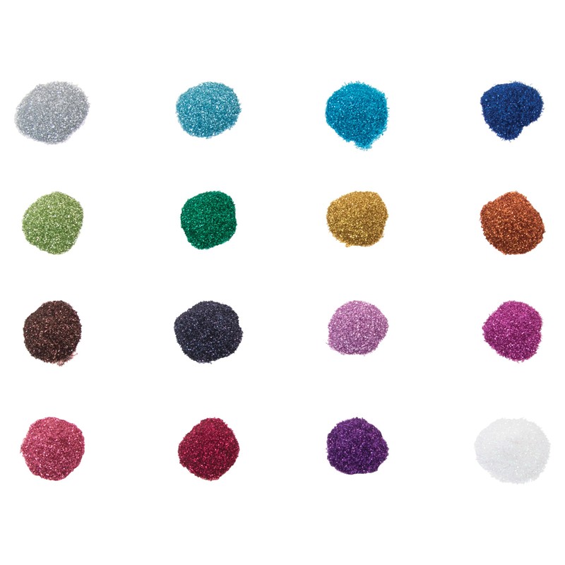 Sulyn Sparkling Glitter Sample Pack, Non-Toxic Variety Pack, 16 Assorted