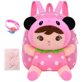 Suerico Cute Toddler Backpack Plush Doll Toy Snack Travel Bag Preschool Shoulder Bag Gift for Kid