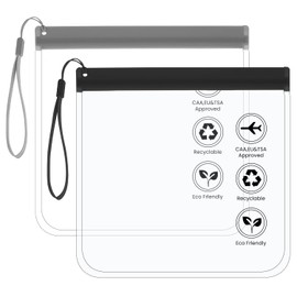 2Pcs Clear Airport Security Liquids Bags,Travel Toiletry Bags, Toiletries Makeup Bags 20cmx20cm, Vacation Toiletries Organizer