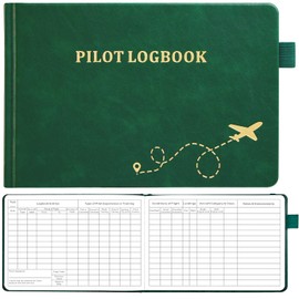JUBTIC Pilot Logbook, Flight Log Book with 112 Pages to Record 48 Flights, Pilot Log Book for Professional, Student Pilots, Aviation Logbook(5.6 * 8.5”)- Dark Green