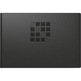 rido/idé Septimus Pocket Diary (2025), 2 Pages = 1 Week, A6 Landscape, 128 Pages, Paper Cover Linea, Black