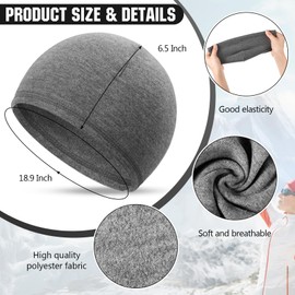 Bencailor Skull Caps for Men Women Lightweight Winter Beanie Cap Stretchy Helmet Liner Sleep Hats for Outdoor Cycling Clothes(Dark Gray)