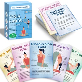 gisgfim Yoga Cards 92 Yoga Poses Workout Positions Flashcards with Instructions Cues and Sanskrit Names for Home Gym Use Beginner Advanced Learner Educational Activity Promote Mindfulness Relaxation