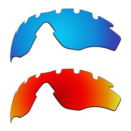 EZReplace Replacement Lenses for Oakley M2 Frame Vented OO9212 Sunglasses (Polarized Lenses), Ice blue + fire red