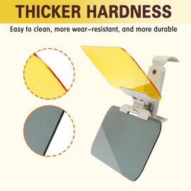 WINUERK Sun Visor Extender for Car, 2 in 1 Day and Night Polarized PC Car Sun Visor Extender, Car Anti-Dazzle Sun Blocker Protect from Glare/UV Ray/Stray Light, Universal for Car SUV Truck