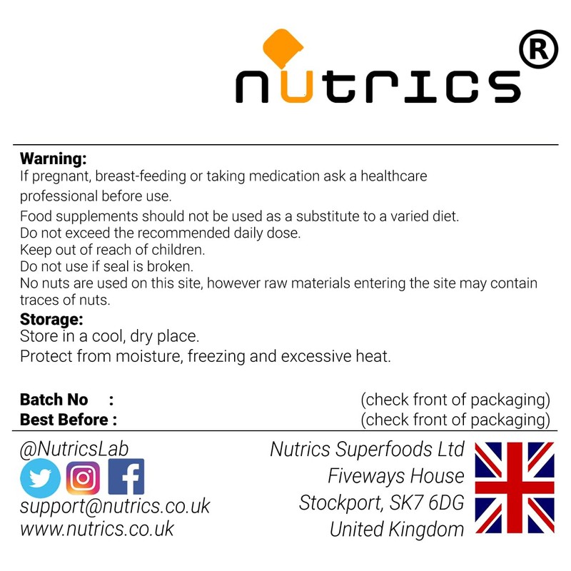 Nutrics® 800mg Magnesium GLYCINATE 100% Pure Highly Absorbable Strong V