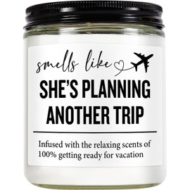 Travel Gifts for Women – 7OZ Scented Candle & Makeup Bag | Unique Gift for Women, Relaxing Aromatherapy, Stylish Cosmetic Bag for Travelers, Mothers Day