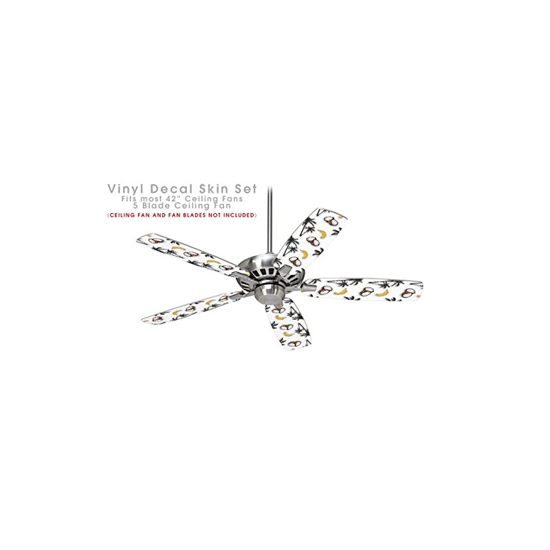 Coconuts Palm Trees and Bananas White - Ceiling Fan Skin