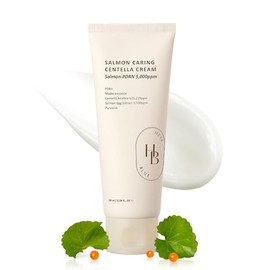 HEVEBLUE Salmon Caring Centella Cream | 100ml | Salmon PDRN, Salmon Egg Extract, Centella, Smoothing & Moisturising Face Cream for Dry & Sensitive Skin | Salmon PDRN, Salmon Egg Extract, Smoothing & Moisturising, For Dry & Sensitive Skin