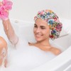 BHAHB 2 PCS Shower Cap Waterproof Double Layer Elastic Adjustable