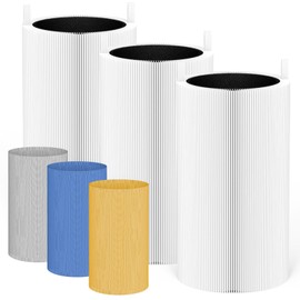 3 Pack 411 Filter Replacement + 3 Pack Washable Fabric Pre-Filters, Compatible with Blueair 411 Filter ，for Blueair Blue Pure 411, 411+, 411 Auto Air Purifier.