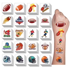 Y&C TENCOB 100 PCS Football Temporary Tattoos for Kids,Rugby American Football Sports Parties Temporary Tattoos Stickers for Kids Men Women Adults (Rugby)