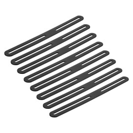 uxcell 6Pcs Adjustable Flat Mending Plate Support with Slot, 14.17 x 0.94 Inch Stainless Steel Slotted Straight Brace Brackets for Wooden Furniture, Black