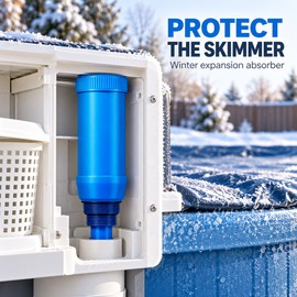Pool Skimmer Winterizing Plug and Expansion Absorber, 1.5 and 2 Inch Threaded ABS Freeze Protection Tool