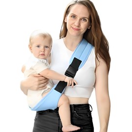 NJCXOLA Baby Carrier Side, Child Carrier Sided, Side Carrier Toddler, Toddler Carrier, Baby Sling Carrier Toddler Hip Carrier with Non-Slip Hip Seat, blue