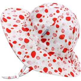 FUOITA UPF 50+ Baby Bucket Hat - Wide Brim Sun Protection Beach Cap for Girls - Cute & Adjustable Toddler Hat(6-24M)