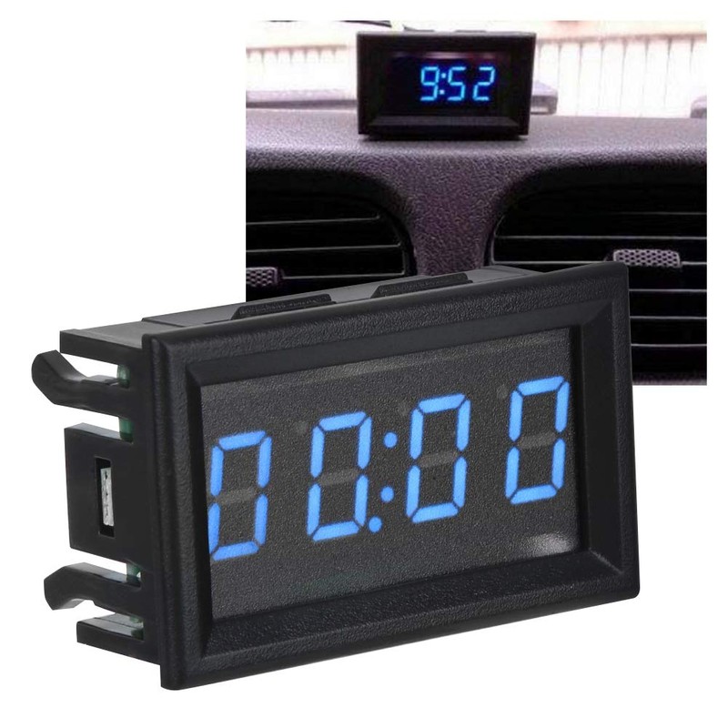 Car Clock, Samfox LED Digital Display Electronic Clock Luminous Car