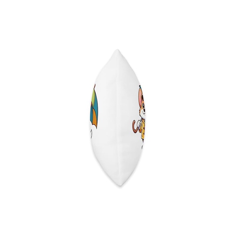 Corgi Umbrella Dog Funny Raincoat Throw Pillow