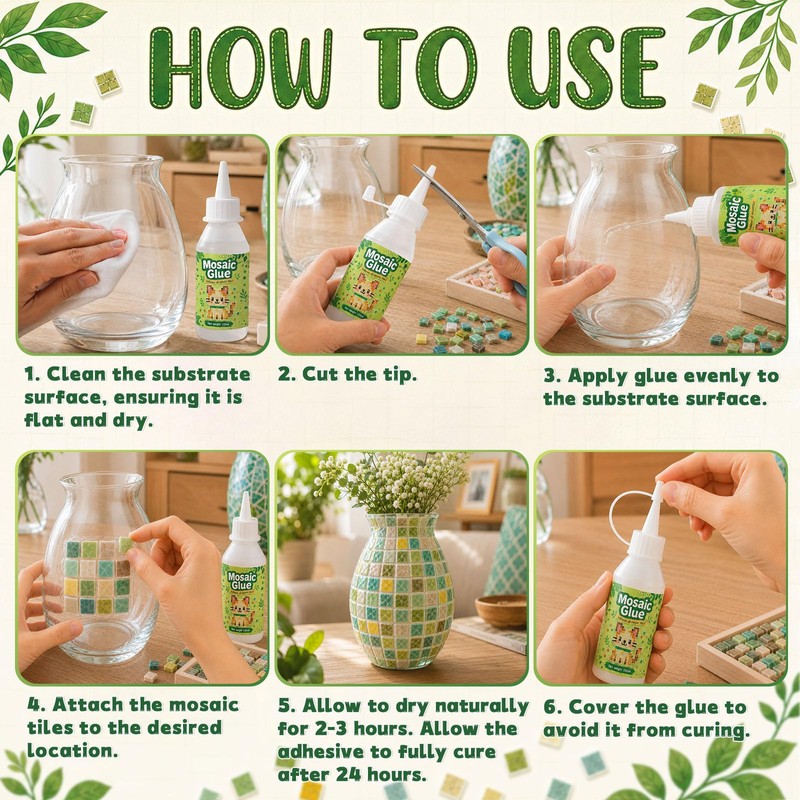 INNOVAYOU 100ml Mosaic Tile Glue, Clear Durable Waterproof Fast Drying