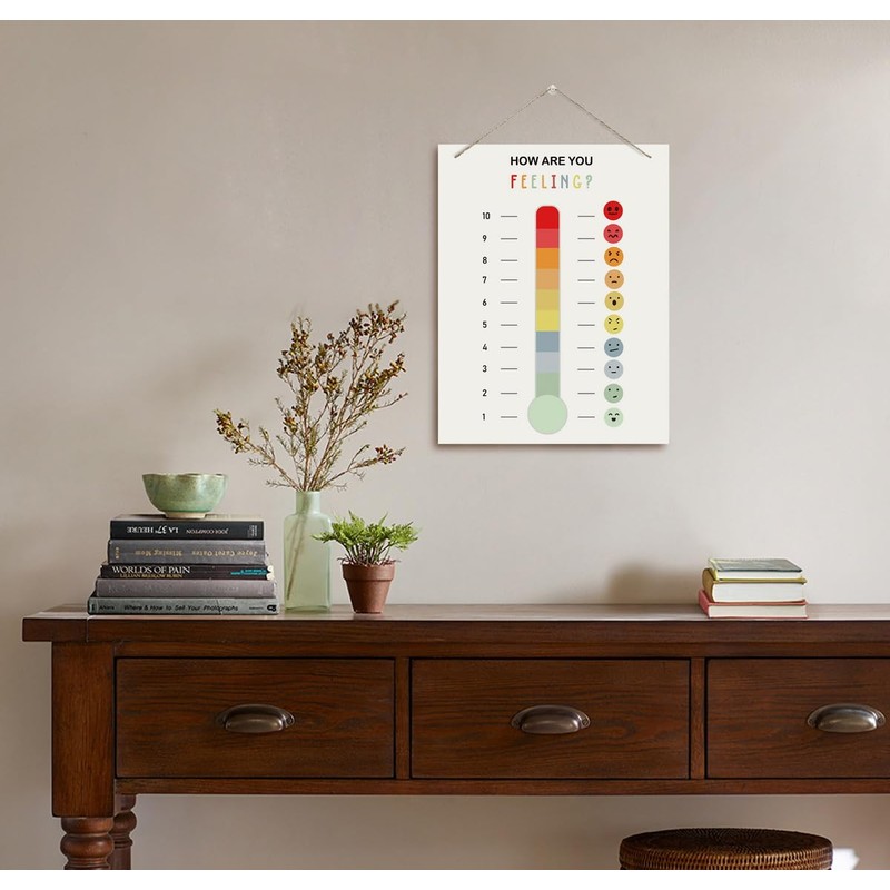 BQL Therapy Decor, Rainbow Thermometer Decor, Feelings Wall Art, Office