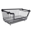 Freezer Basket Stackable Open Front Wire Storage Bin with Foldable