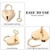 3Pc Mini Heart Lock with Key, Small Heart Shaped Padlock,