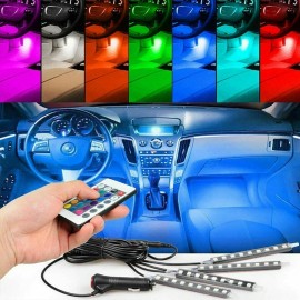 QUAYUB Car Interior Accessories  36LED Floor Decorative Atmosphere Strip Lamp Lights 4x